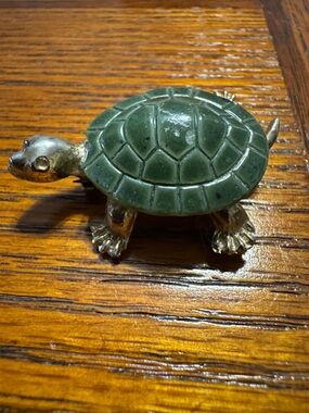 Jade Green Turtle Brooch